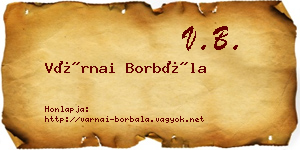 Várnai Borbála névjegykártya